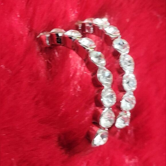 Set of 3 Austrian Crystal Criss Cross Earrings - Picture 16 of 16